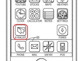 iPhone 5 blueprint with e-wallet logo
