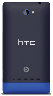 Orange HTC Windows Phone 8S Blue Back View