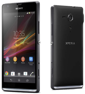 Orange Sony Xperia SP Black Angled View